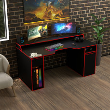 Biurko gamingowe Rasin RS-27 czarny+czerwony