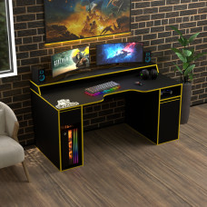 Biurko gamingowe Rasin RS-27 czarny+żółty