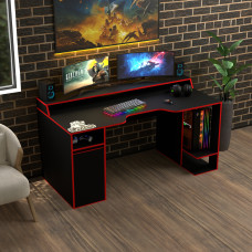 Biurko gamingowe Rasin RS-28 czarny+czerwony
