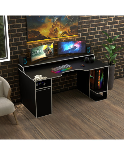 Biurko gamingowe Rasin RS-28 czarny+biały