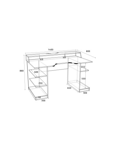 Biurko gamingowe Rasin RS-29 czarny