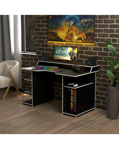 Biurko gamingowe Rasin RS-29 czarny+biały