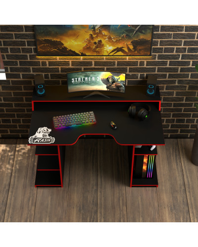 Biurko gamingowe Rasin RS-29 czarny+czerwony