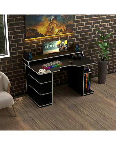 Biurko gamingowe Rasin RS-29 czarny+biały