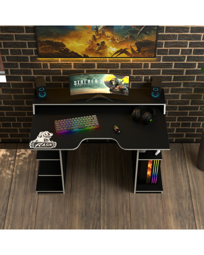 Biurko gamingowe Rasin RS-29 czarny+biały