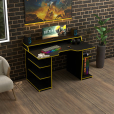 Biurko gamingowe Rasin RS-29 czarny+żółty