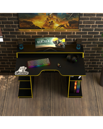 Biurko gamingowe Rasin RS-29 czarny+żółty
