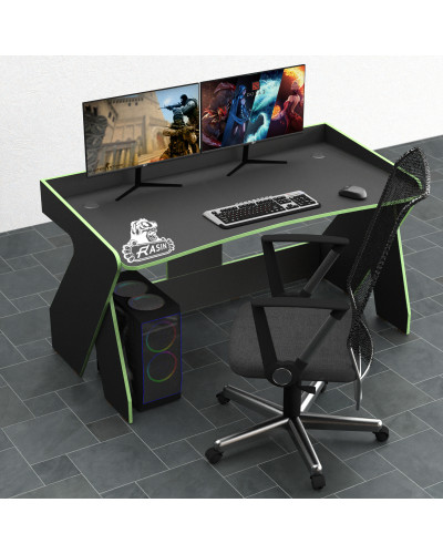 Biurko gamingowe Rasin RS-3 czarny+zielony