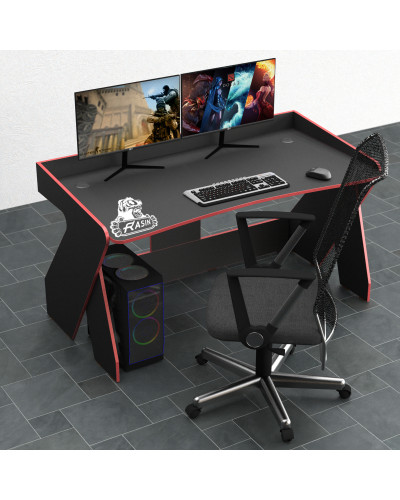 Biurko gamingowe Rasin RS-3 czarny+czerwony