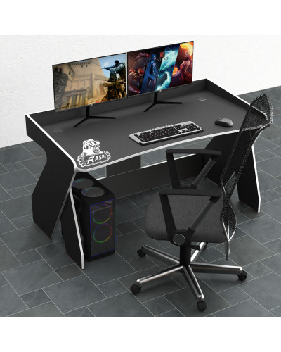 Biurko gamingowe Rasin RS-3 czarny+biały