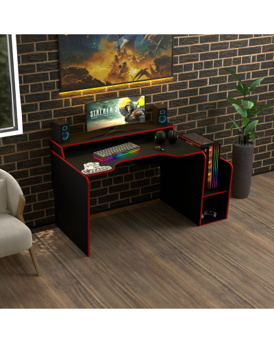 Biurko gamingowe Rasin RS-30 czarny+czerwony