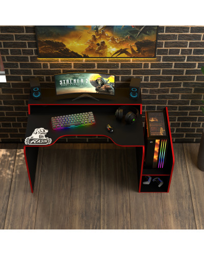 Biurko gamingowe Rasin RS-30 czarny+czerwony