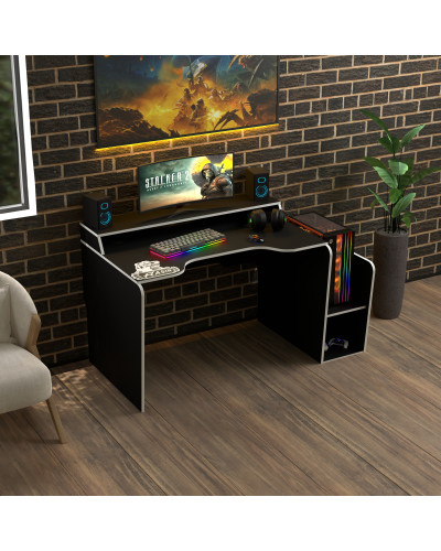 Biurko gamingowe Rasin RS-30 czarny+biały