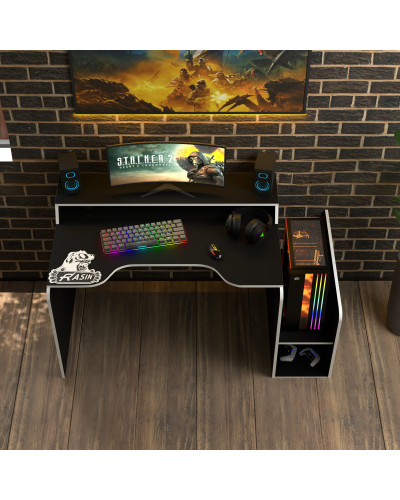 Biurko gamingowe Rasin RS-30 czarny+biały