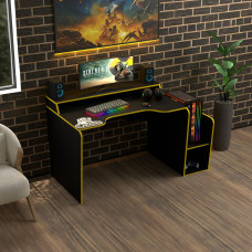 Biurko gamingowe Rasin RS-30 czarny+żółty