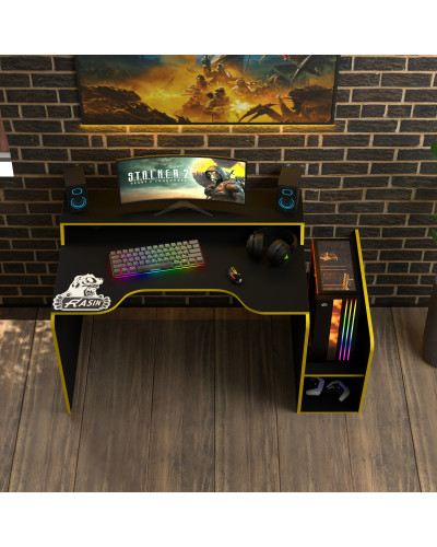Biurko gamingowe Rasin RS-30 czarny+żółty