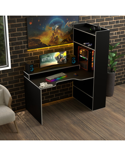 Biurko gamingowe Rasin RS-31 czarny+biały