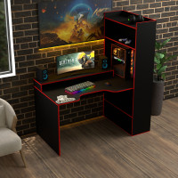 Biurko gamingowe Rasin RS-31 czarny+czerwony