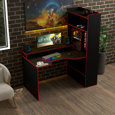 Biurko gamingowe Rasin RS-31 czarny+czerwony