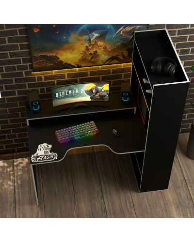 Biurko gamingowe Rasin RS-31 czarny+biały