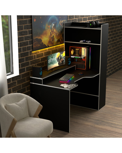 Biurko gamingowe Rasin RS-31 czarny+biały