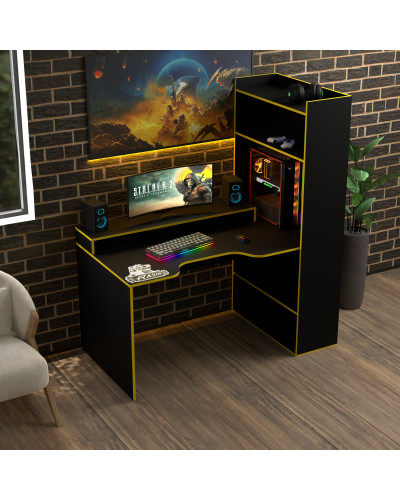 Biurko gamingowe Rasin RS-31 czarny+żółty