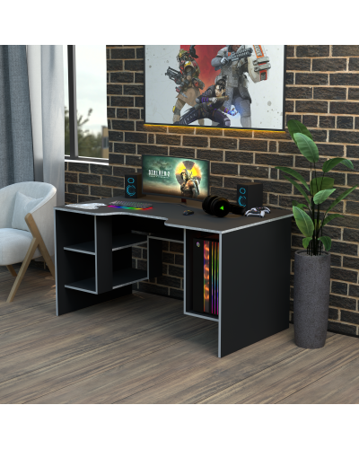 Biurko gamingowe Rasin RS-32 czarny+biały