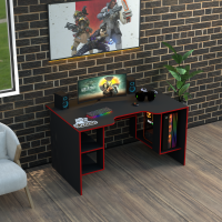 Biurko gamingowe Rasin RS-32 czarny+czerwony