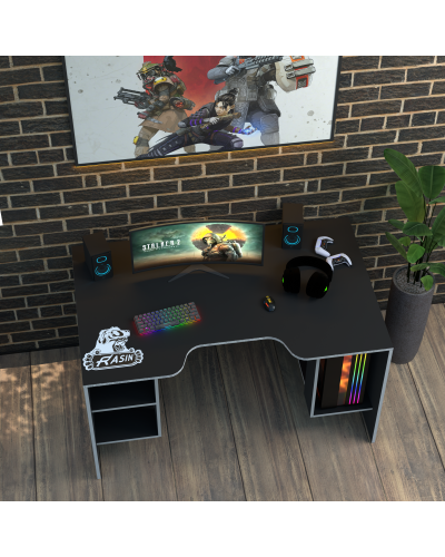 Biurko gamingowe Rasin RS-32 czarny+biały