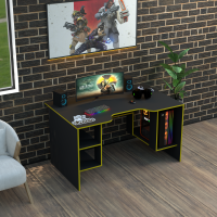 Biurko gamingowe Rasin RS-32 czarny+żółty