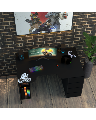 Biurko gamingowe Rasin RS-33 czarny