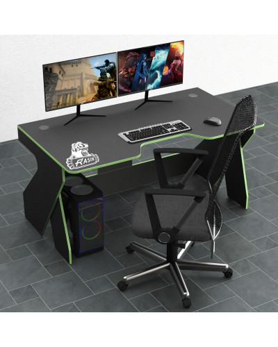 Biurko gamingowe Rasin RS-4 czarny+zielony