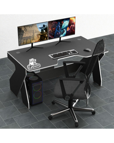 Biurko gamingowe Rasin RS-4 czarny+biały