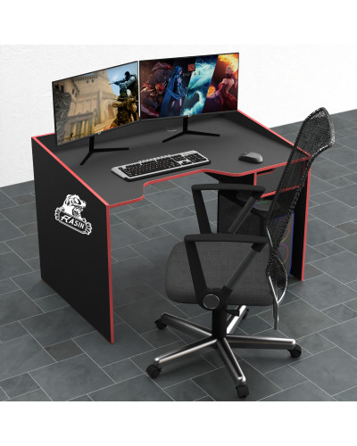 Biurko gamingowe Rasin RS-5 czarny+czerwony