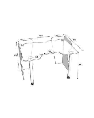 Biurko gamingowe Rasin RS-6 czarny+biały