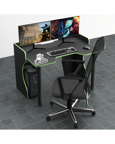 Biurko gamingowe Rasin RS-6 czarny+zielony