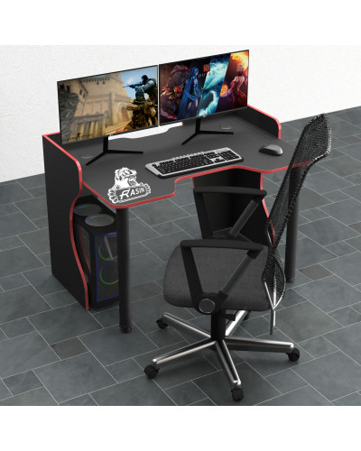 Biurko gamingowe Rasin RS-6 czarny+czerwony