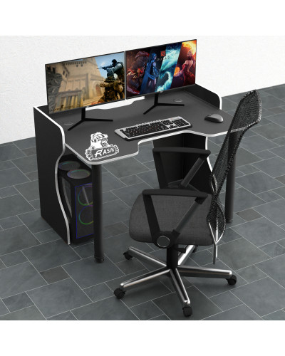 Biurko gamingowe Rasin RS-6 czarny+biały