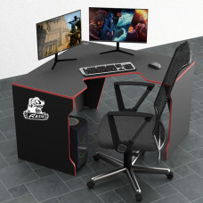 Biurko gamingowe Rasin RS-7 czarny+czerwony