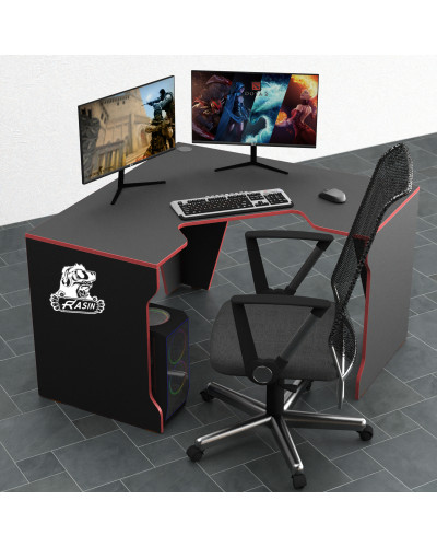 Biurko gamingowe Rasin RS-7 czarny+czerwony