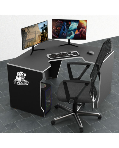 Biurko gamingowe Rasin RS-7 czarny+biały