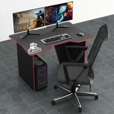 Biurko gamingowe Rasin RS-8 czarny+czerwony