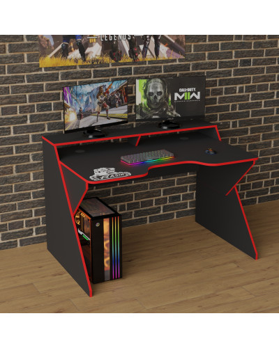 Biurko gamingowe Rasin RS-9 czarny+czerwony