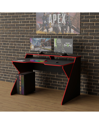 Biurko gamingowe Rasin RS-9 czarny+czerwony