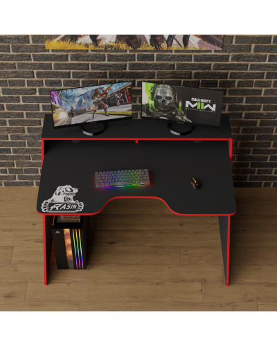 Biurko gamingowe Rasin RS-9 czarny+czerwony