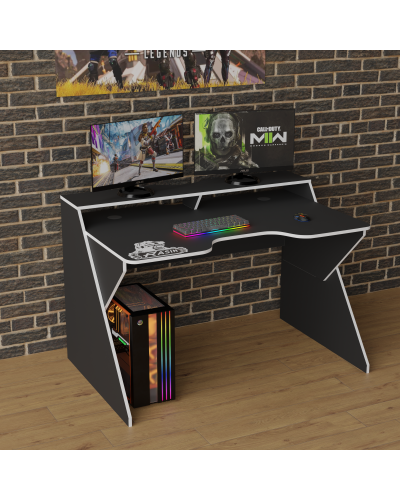 Biurko gamingowe Rasin RS-9 czarny+biały