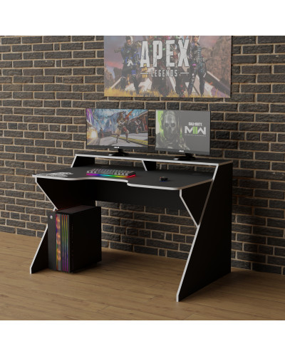 Biurko gamingowe Rasin RS-9 czarny+biały
