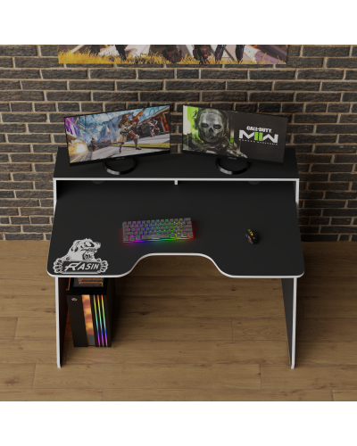 Biurko gamingowe Rasin RS-9 czarny+biały