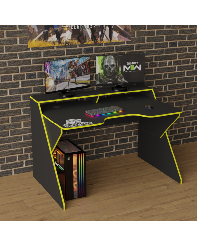 Biurko gamingowe Rasin RS-9 czarny+żółty