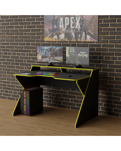 Biurko gamingowe Rasin RS-9 czarny+żółty